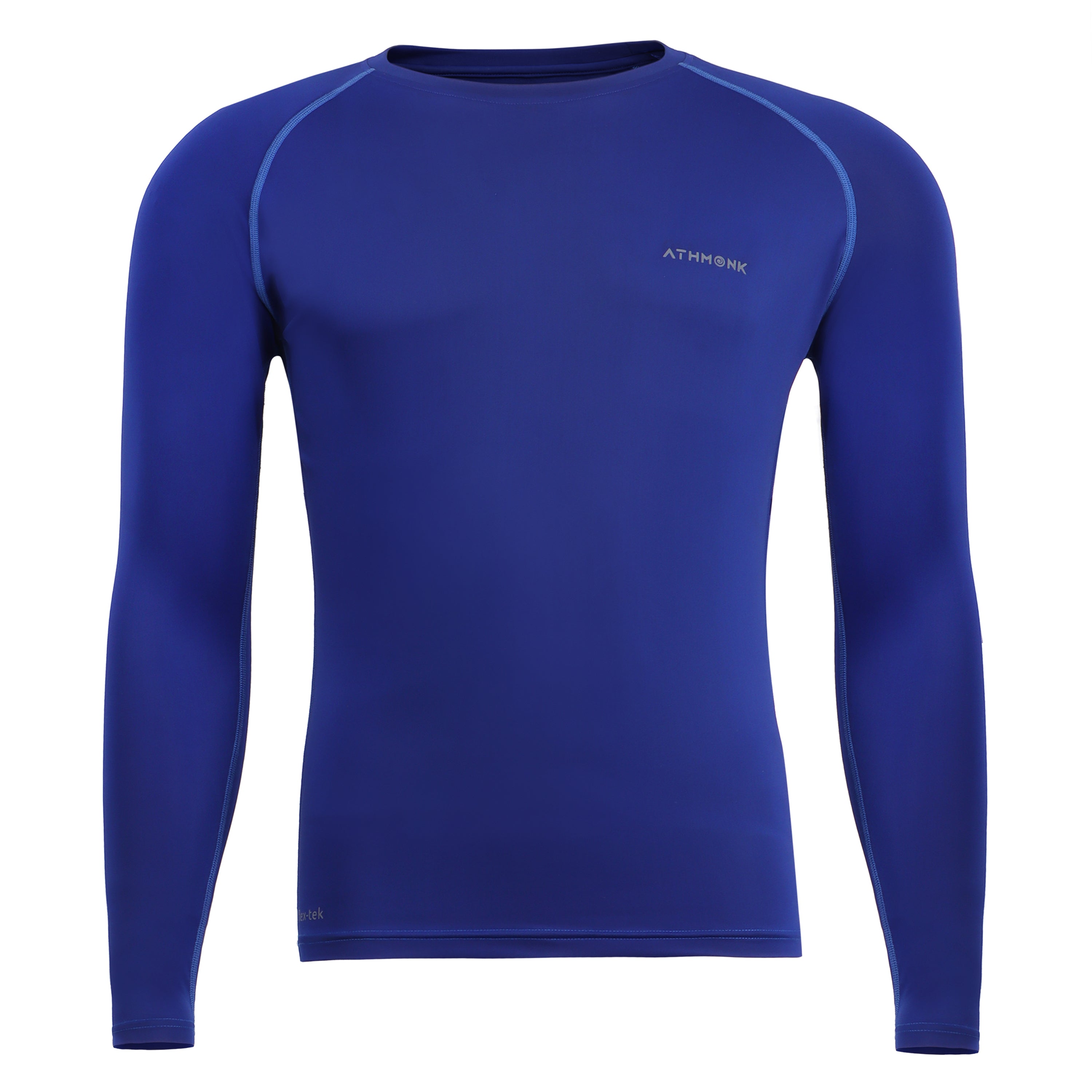 Athmonk Compression T-Shirt Vest Upper Body Shaper for Men Boys Branded - 4-Way Stretch Lycra Fabric - Workout Gym Cricket Running Football Sports Training - Keep Dry Tight Skin Fit - Round Neck